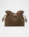 Loewe Flamenco Clutch Bag In Nubuck Leather In Brown