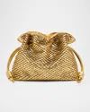 Loewe Flamenco Clutch Bag In Scales Metallic Leather In Gold
