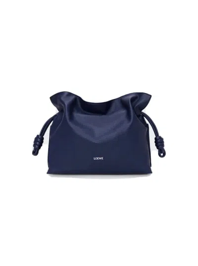 Loewe Leather Flamenco Purse In Black