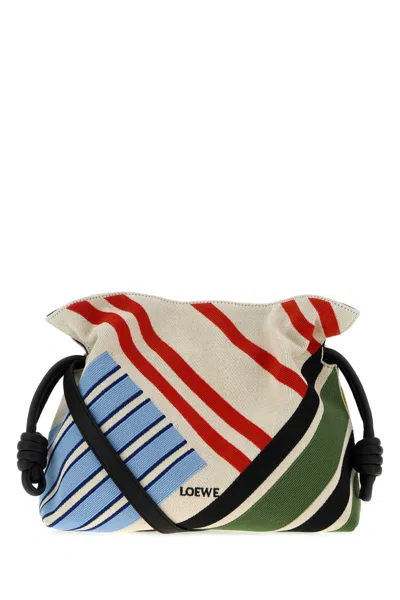 Loewe Flamenco Clutch Embro Canvas M In Multi