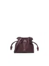 Loewe Flamenco Mini Leather Clutch In Dark Burgundy