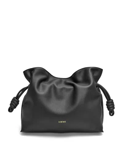 Loewe Flamenco Clutch Medium Bag In Calfskin In Black