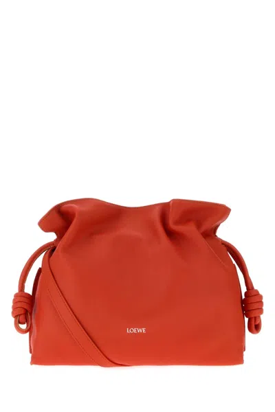 Loewe Flamenco Medium Clutch Bag In Nappa Leather In Red