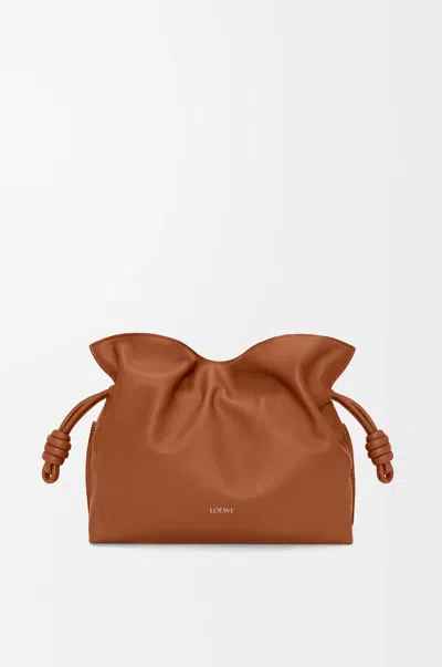 Loewe Medium Flamenco Clutch In Nappa Leather Skin For Woman In Orange