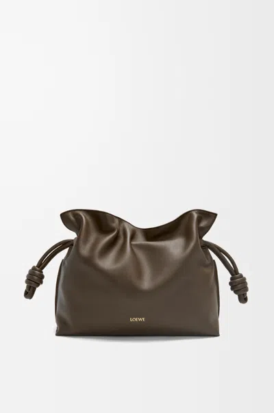 Loewe Medium Flamenco Clutch In Nappa Leather Skin For Woman In Brown