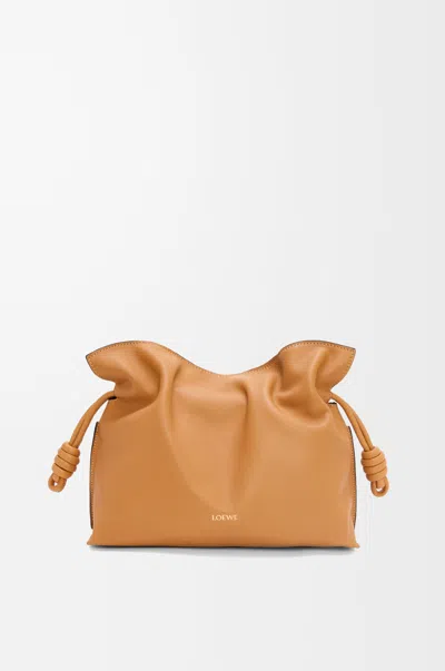 Loewe Medium Flamenco Clutch In Nappa Leather Skin For Woman In Neutral