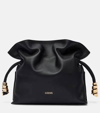Loewe Flamenco Coil Mini Leather Clutch In Black