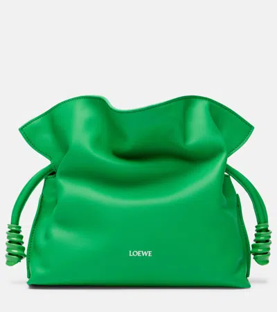 Loewe Flamenco Coil Mini Leather Clutch In Green