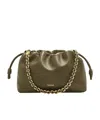 Loewe Womens Dark Khaki Green Flamenco Logo-embossed Leather Purse In Green