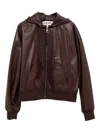 Loewe Leather Flamenco Jacket With Hood And Pockets In Brown