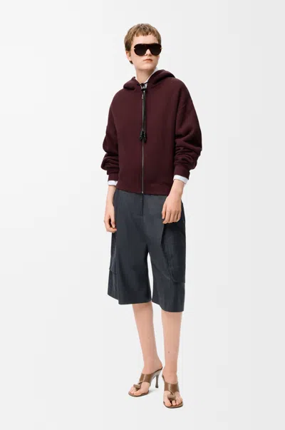 Loewe Flamenco Hoodie In Cotton And Cashmere Size:l For Woman In Brown