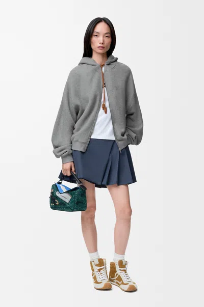 Loewe Flamenco Hoodie In Cotton And Cashmere Size:l For Woman In Gray