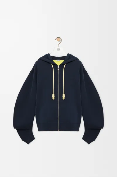 Loewe Flamenco Hoodie In Cotton Size:xs For Woman In Navy Blue