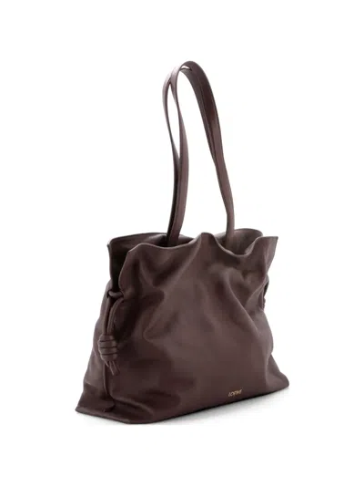 Pre-owned Loewe Flamenco Knot Bag Leather Large Tote Bag In Brown
