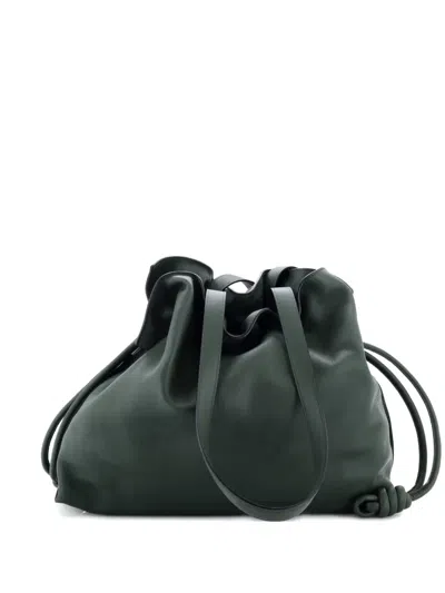 Pre-owned Loewe Flamenco Knot Bag Leather Large Tote Bag In Green