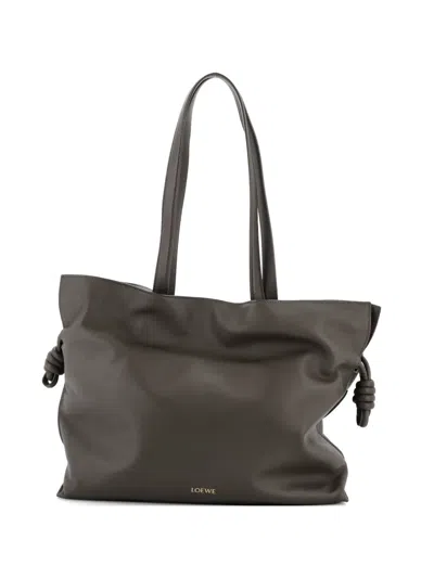 Pre-owned Loewe Flamenco Knot Bag Leather Large Tote Bag In Green