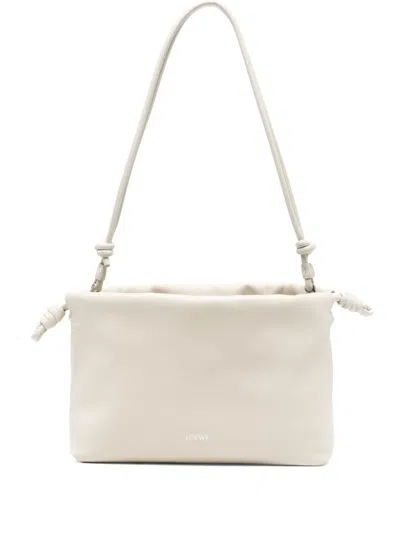 Loewe Flamenco Knot-detail Shoulder Bag In White