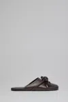Loewe Bowknot Leather Mules In Animal Print