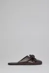 Loewe Bowknot Leather Mules In Animal Print