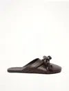 Loewe Bowknot Leather Mules In Brown