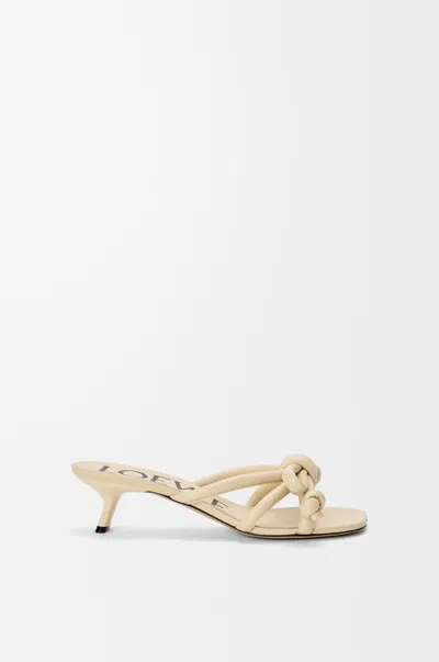 Loewe 45mm Flamenco Leather Knot Sandals In Metallic