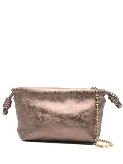 Loewe Flamenco Knot-detail Clutch Bag In Brown