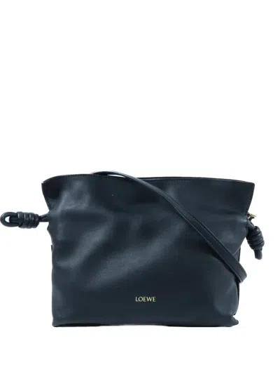 Pre-owned Loewe Flamenco Knotted Clutch Bag In Black