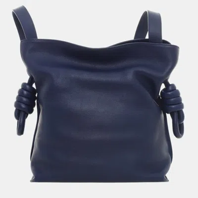 Pre-owned Loewe Flamenco Knotted Shoulder Bag In Blue
