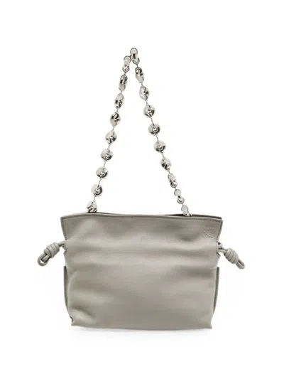 Pre-owned Loewe Flamenco Knotted Shoulder Bag In Gray