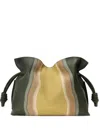 Loewe Flamenco Landscape Medium Leather Clutch In Green