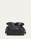 Loewe Flamenco Large Clutch Bag In Napa Leather With Blind Embossed Anagram In Black