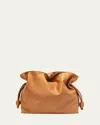 Loewe Flamenco Large Clutch Bag In Napa Leather With Blind Embossed Anagram In Warm Desert