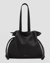 Loewe Flamenco Large Clutch Bag In Napa Leather With Golden Foil Anagram In Black