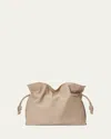 Loewe Flamenco Large Clutch Bag In Napa Leather With Golden Foil Anagram In Neutral