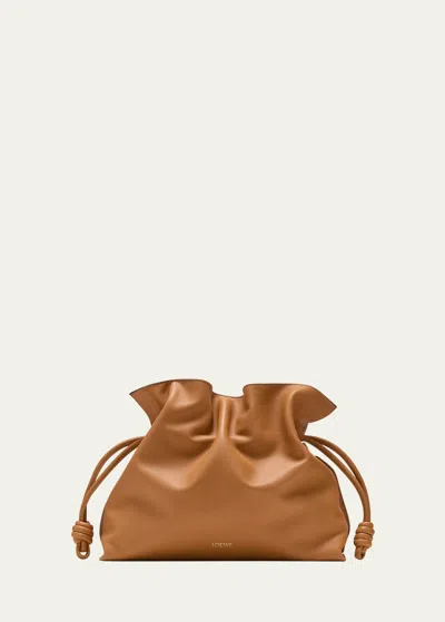 Loewe Flamenco Large Leather Shoulder Bag In Warm Desert
