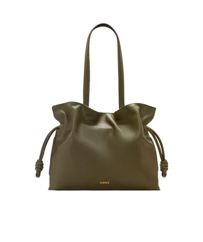 Loewe Large Flamenco Clutch In Nappa Calfskin In Brown