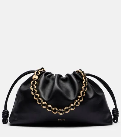Loewe Flamenco Large Leather Shoulder Bag In Black