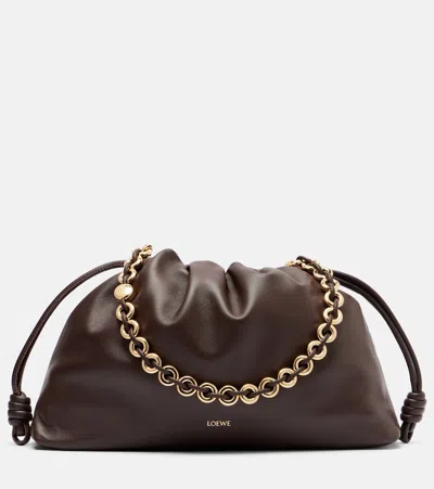 Loewe Flamenco Large Leather Shoulder Bag In Brown