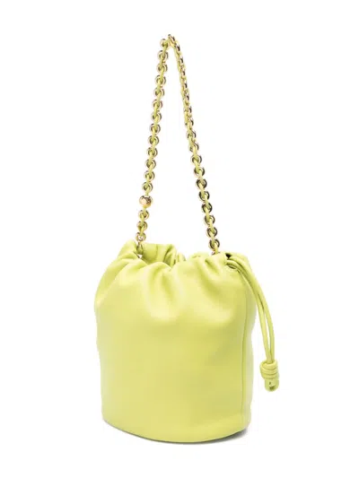 Loewe Flamenco Leather Bucket Bag In Green