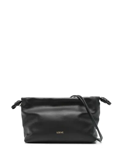 Loewe Flamenco Leather Clutch Bag In Black