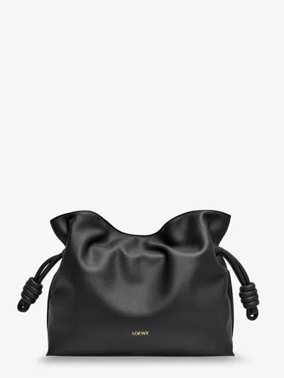 Loewe Flamenco Leather Clutch Bag In Black