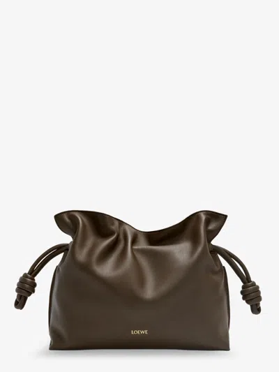 Loewe Flamenco Leather Clutch Bag In Brown