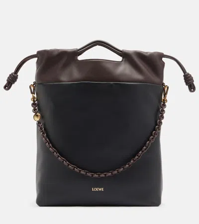 Loewe Flamenco Leather Clutch In Black