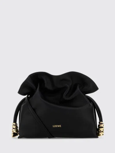 Loewe Flamenco Leather Clutch In Black
