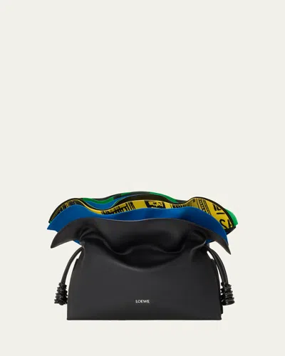 Loewe Flamenco Leather Clutch In Black