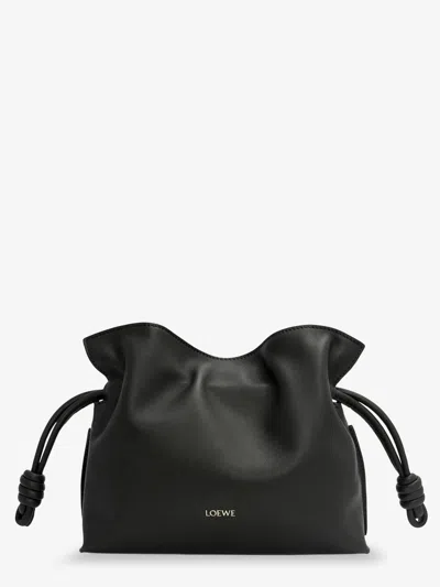 Loewe Flamenco Leather Clutch In Black