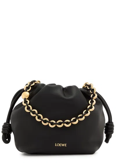 Loewe Flamenco Leather Clutch In Black