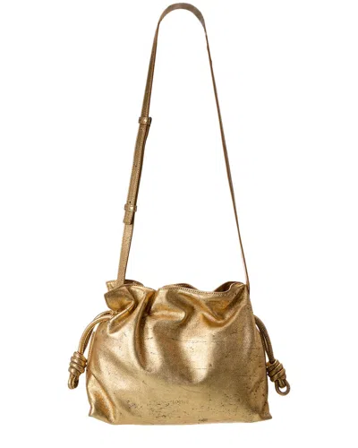 Loewe Flamenco Leather Clutch In Gold