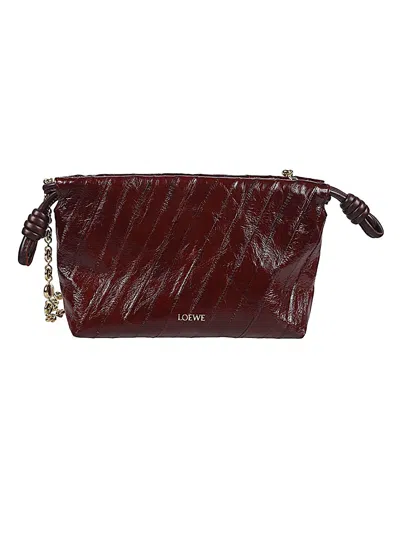 Loewe Flamenco Leather Mini Clutch In Red