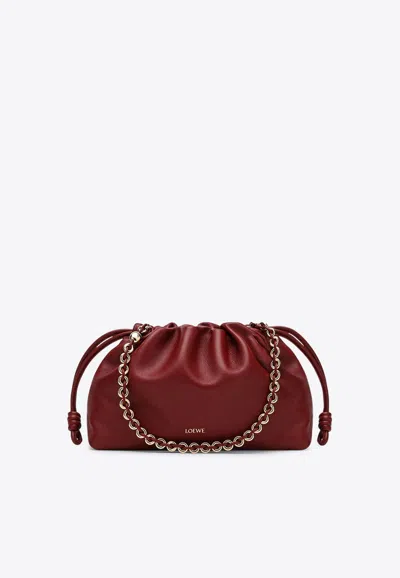Loewe Flamenco Leather Shoulder Bag In Red